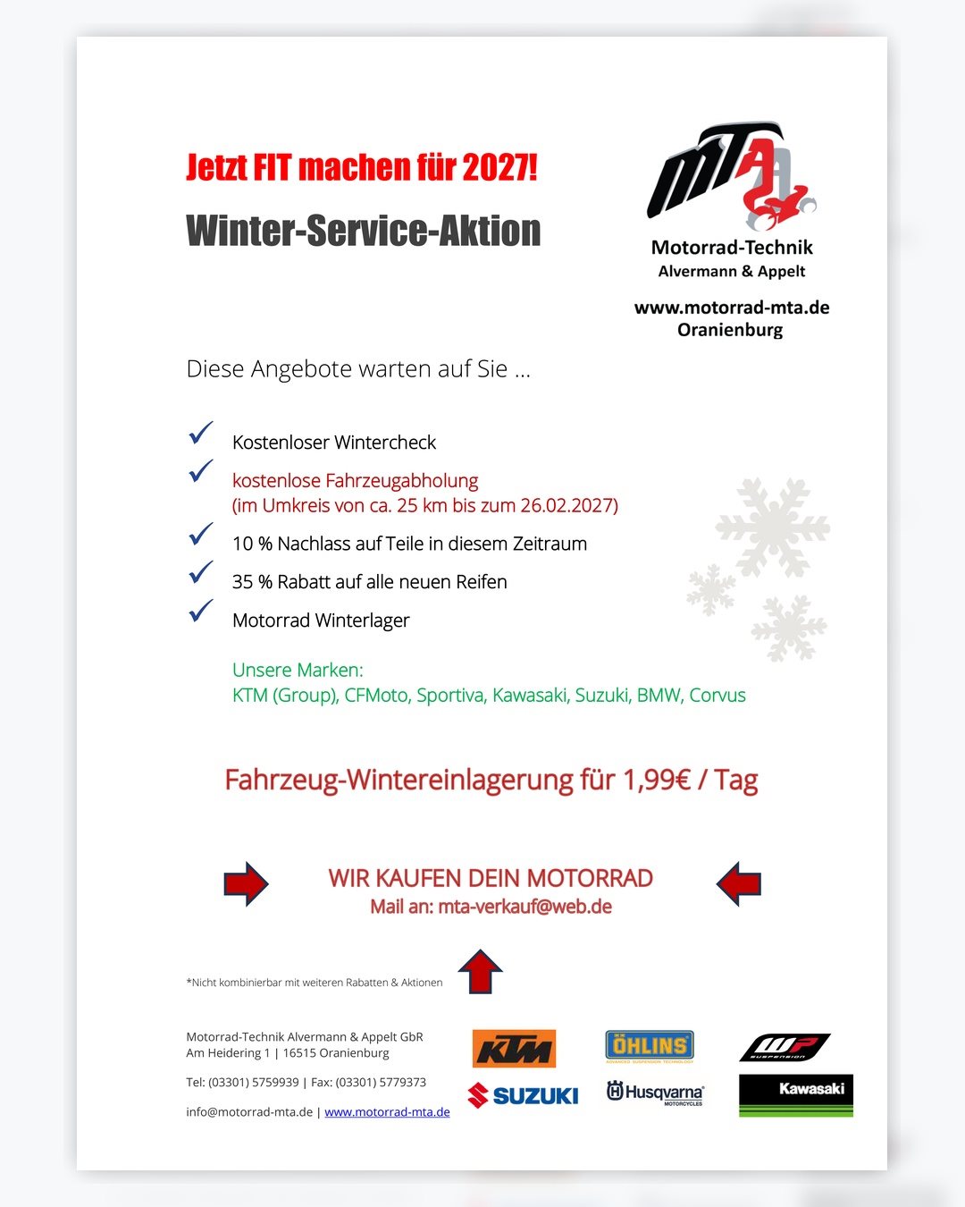 Vorschaubild für Post - 🏍️❄️ Winterpause für dich – Servicezeit für dein Bike! 🔧

Mach dein Motorrad jetzt fit für 2027 und starte im Frühjahr direkt durch. 🔥🏍️

#motorrad #winterservice #biker #motorradliebe #motorradwerkstatt