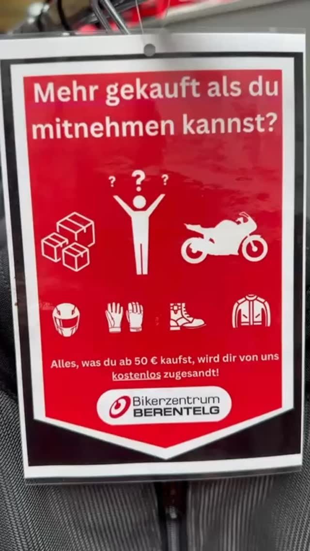 Vorschaubild für Post - Mehr gekauft, als du mitnehmen kannst? Kein Problem!
Im Bikerzentrum Berentelg sorgen wir dafür, dass du trotzdem entspannt weiterkommst:

📦 Alles ab 50 € Einkaufswert senden wir dir KOSTENLOS nach Hause!
Egal ob Helm, Jacke, Hose oder Handschuhe – du shoppst bei uns stressfrei und ohne Schlepperei.

✅ Kein Mindestgewicht
✅ Kein Aufpreis
✅ Nur dein Style zählt!

📍 Meppener Straße 22 – Meppen
🕒 Mo–Fr: 9–18 Uhr | Sa: 9–13 Uhr

👉 Vorbeikommen, einkaufen, liefern lassen – ganz easy!

#BikerzentrumBerentelg #Motorradbekleidung #KostenloserVersand #BerentelgService #Meppen #BikerStyle #MotorradShopping #instabike #bikedaily #biker #bikelove #onroad