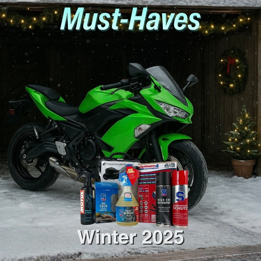 Vorschaubild für Post - ❄️ Winter Must-Haves für dein Bike! 🏍️✨
Mach dein Motorrad fit für die kalte Jahreszeit – mit unseren Pflege- und Schutzprodukten:

🧴 S100 Korrosionsschutz – gegen Rost & Feuchtigkeit
⚙️ S100 High End Kettenspray – Top-Schmierung bei jedem Wetter
🧽 S100 Totalreiniger Plus – für den perfekten Glanz
✨ Motul Wash & Wax – reinigen & versiegeln in einem Schritt
🪶 S100 Das Tuch – streifenfreies Finish
🔌 Optimate 4 Quad Program – hält deine Batterie fit über den Winter

👉 Erhältlich bei Bikerzentrum Berentelg in Meppen – damit dein Bike bestens durch die kalte Saison kommt! 💪

#bikerzentrumberentelg #motorradpflege #wintercheck #motorradliebe #bikecare