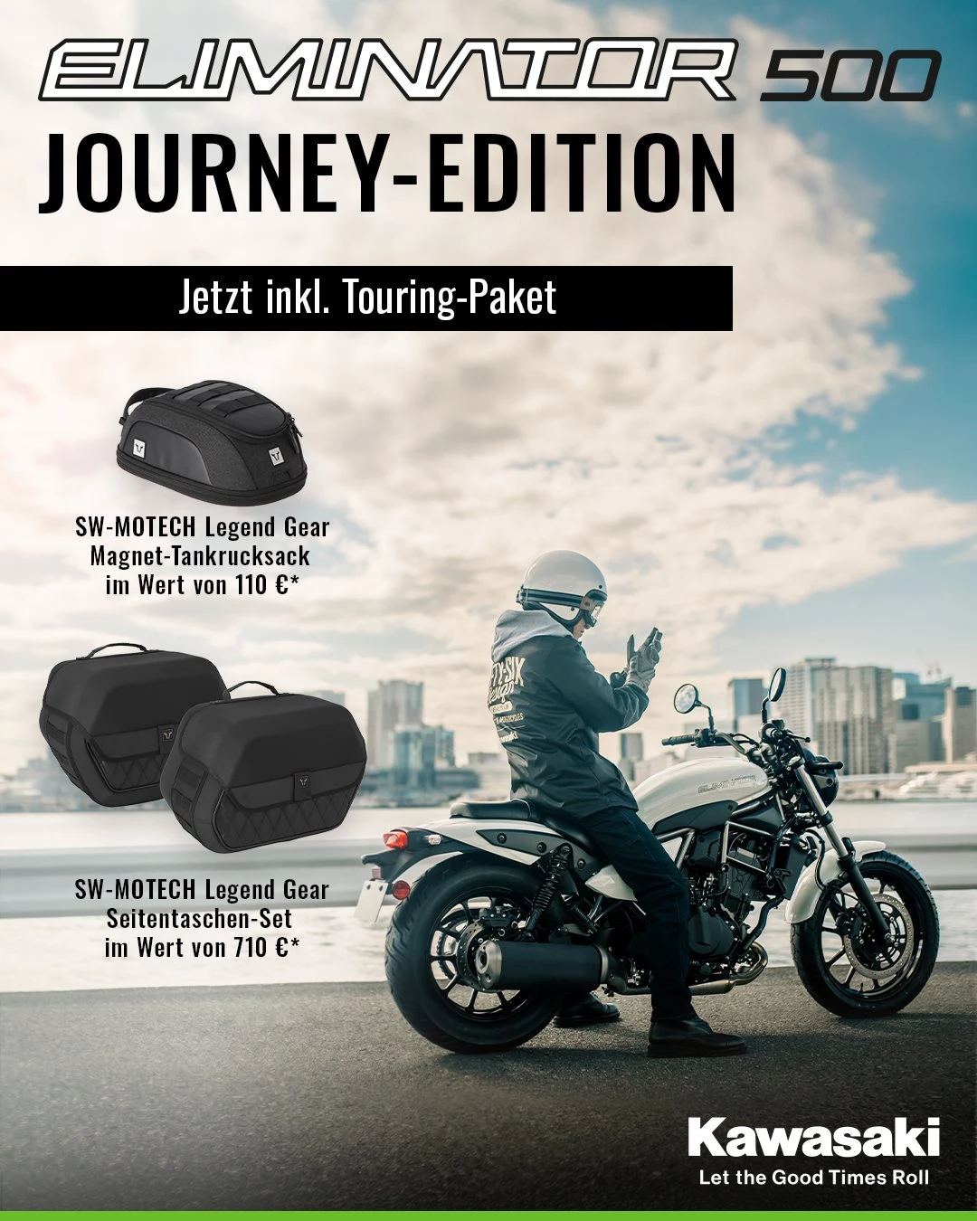 Vorschaubild für Post - Mehr Freiheit. Mehr Style. Mehr Möglichkeiten. 💚🏍️
Mit der Kawasaki Eliminator 500 Journey Edition wird dein Cruiser jetzt noch tourentauglicher und das ganz ohne Aufpreis. 😎

Für kurze Zeit erhältst du ein hochwertiges SW-MOTECH Touring-Paket kostenlos dazu (UVP 820 €).
Zusätzlich kann der Kawasaki Starterbonus mit bis zu 500 € Preisvorteil genutzt werden.*

🧳 Touring-Paket inklusive
🤩 Starterbonus möglich*
⏳ Aktion gültig bis 30.04.2026 – solange Vorrat reicht

👉 Komm bei uns vorbei und sichere dir die Journey Edition für deine Saison. 😎
https://www.bikerzentrum-berentelg.de

*Starterbonus abhängig von Teilnahmebedingungen.

#KawasakiDeutschland #Kawasaki #LetTheGoodTimesRoll #Eliminator500 #Cruiser