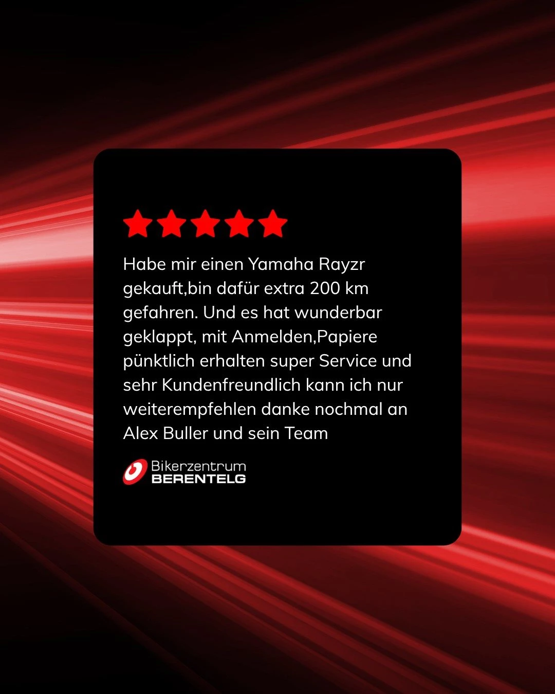Vorschaubild für Post - 200 Kilometer für eine Yamaha RayZR. ⭐⭐⭐⭐⭐
Manche fahren für ihr neues Bike eben ein bisschen weiter, und genau das freut uns besonders. 🏍️
Kauf, Anmeldung, Papiere: alles pünktlich erledigt und ohne Umwege. So soll es laufen.
Danke für die starke Bewertung und viel Spaß mit der RayZR! Wir sehen uns auf der Straße. 🤘
Seit 1983. Kein Bullshit.
📍 Bikerzentrum Berentelg, Meppen
👉 Jetzt vorbeikommen oder Probefahrt vereinbaren, Link in Bio.
#bikerzentrumberentelg #meppen #emsland #yamaha #yamaharayzr #rayzr #motorrad #motorradhändler #kundenbewertung #zufriedenekunden #rollerliebe #bikelife #motorradfahren #seit1983