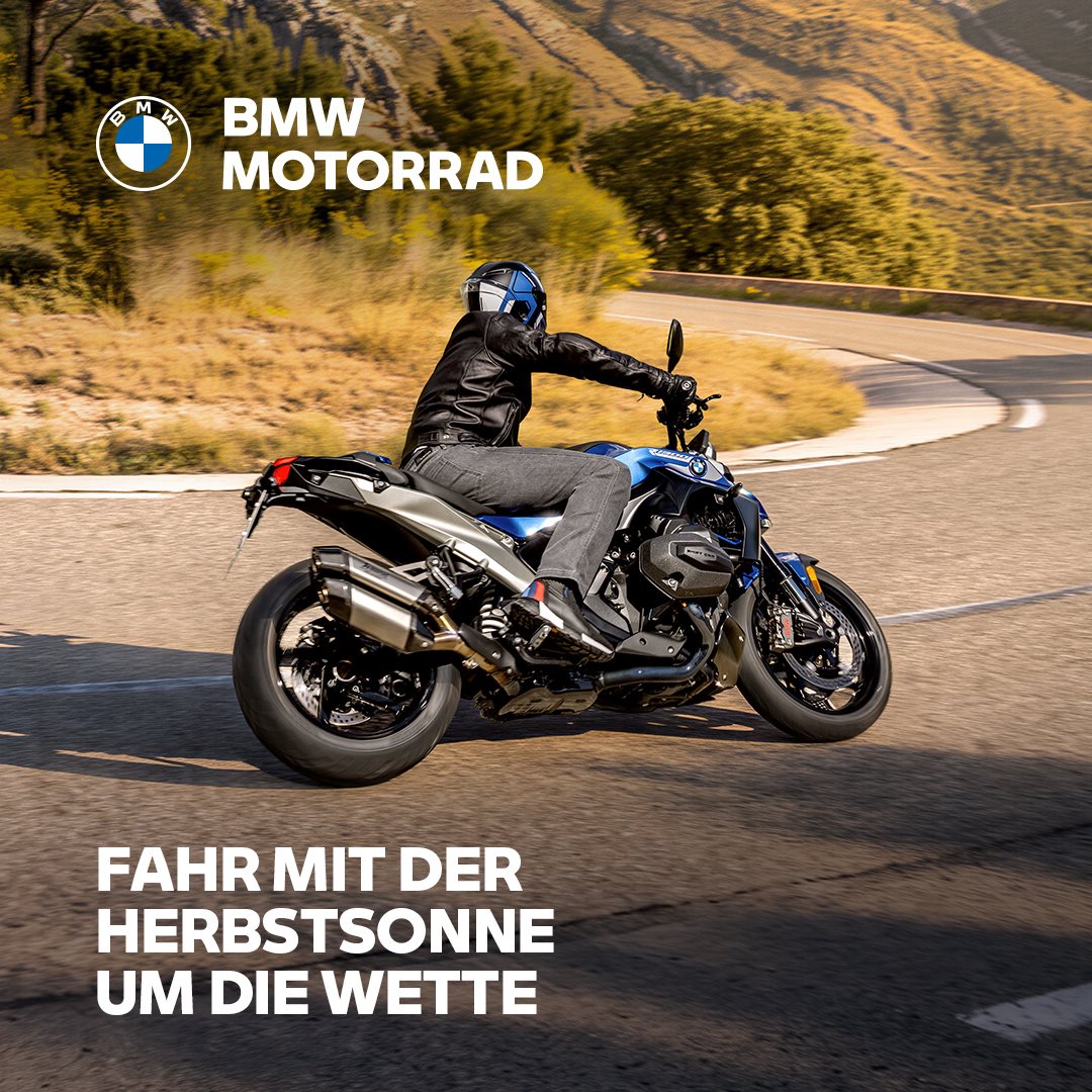 Vorschaubild für Post - ERLEBE MIT DEN BMW R 1300 MODELLEN BOXER-FEELING STATT HERBST-BLUES

Ob GS, R, RS, RT oder GS Adventure: Die BMW R 1300 Familie steht für pures Boxer-Feeling, 149 Nm Drehmoment und entspanntes Schalten dank ASA Schaltassistent. Nutze die goldenen Tage und komm vorbei für Deine Probefahrt!

#MakeLifeaRide #R1300 #BMWMotorrad