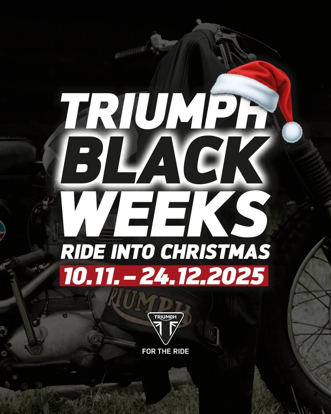 Vorschaubild für Post - Jetzt bei uns entdecken!
Es ist wieder so weit – die Black Weeks starten bei uns in der Motorradklinik und bringt richtig starke Deals für alle Triumph-Fans!
Sichere dir jede Menge exklusive Deals rund um Bekleidung, Zubehör und mehr bei uns im Triumph Showroom in Gralla!

Ob von neuer Ausrüstung für die kommende Saison, Lifestyle-Accessoires, warme Bekleidung für die kalte Jahreszeit oder perfekten Weihnachtsgeschenken für Triumph-Fans im Freundes- und Familienkreis: Unsere Black Weeks lassen Herzen höher schlagen.

Triumph Südsteiermark – Gewerbepark Süd 26, 8431 Gralla
🔗 Triumph Südsteiermark: 
https://www.triumph-steiermark.at/de

#BlackWeek #triumphsüdsteiermark  #Sonderangebote #Bekleidung #Zubehör #ForTheRide #triumphmotorcycles