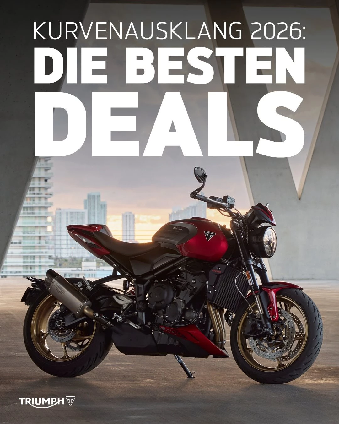 Vorschaubild für Post - Zum Saisonende warten unsere besten Angebote auf dich! 🙌

🏍️ Vorführfahrzeuge zu unschlagbaren Konditionen
🔥 Top-Deals für ausgewählte Neufahrzeuge
👕 Summer-Sale auf ausgewählte Bekleidung

Wann & wo? 
19. September 2026
Triumph Regensburg

Komm vorbei, entdecke dein nächstes Bike und sichere dir das perfekte Angebot zum Saisonabschluss. Wir freuen uns auf dich!