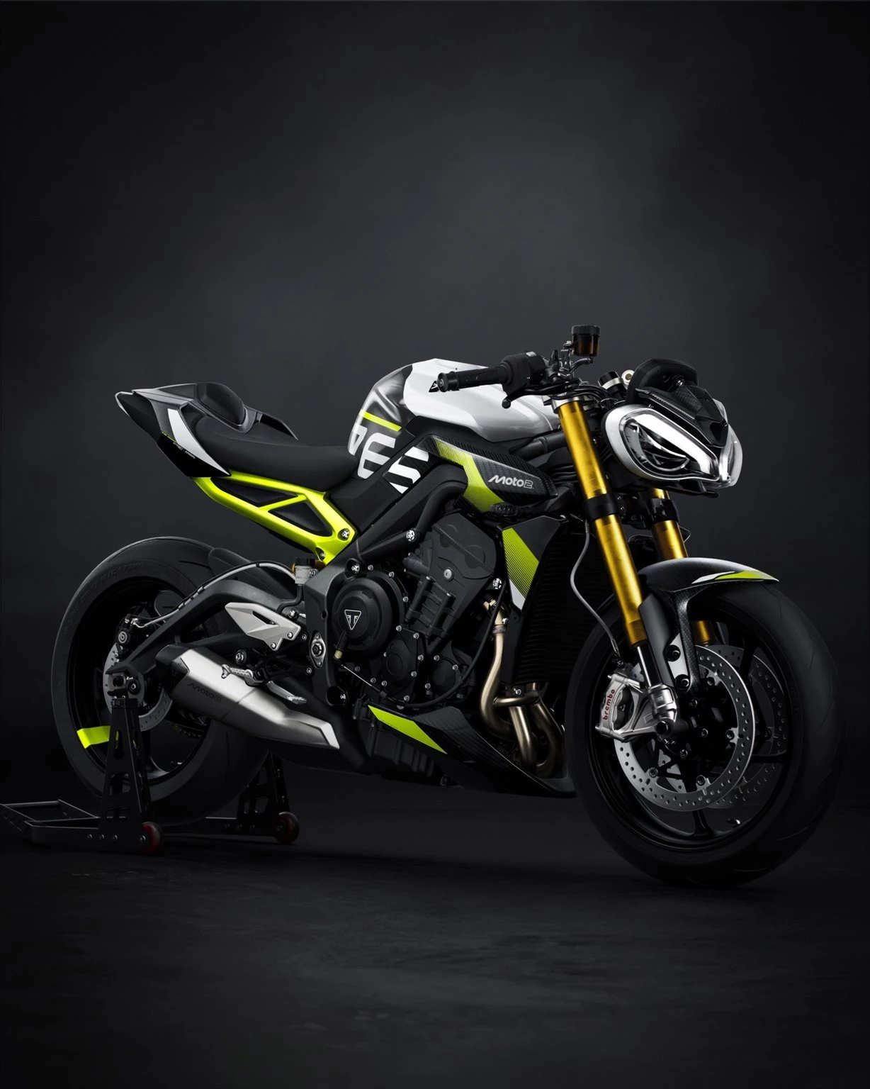 Vorschaubild für Post - Triumph Motorcycles präsentiert mit der neuen Street Triple Moto2 Edition ein besonders edles Bike für Racing-Fans und Sammler. Sie ist eine Hommage an die langjährige Partnerschaft von Triumph und der Moto2, die maßgeblich zur Erweiterung der Grenzen bezüglich der Motorenentwicklung beigetragen hat.

Die Street Triple Moto2 bietet eine vom Rennsport inspirierte Ausstattung, die modernste Technologie mit exklusivem, auffälligem Design verbindet. Viele Teile sind aus Karbon gefertigt und reduzieren nicht nur das Gewicht, sondern verleihen dem Bike auch ein edles High-Tech-Finish.

Die auf weltweit 1.000 Exemplare limitierte Triumph Street Triple Moto2 Edition ist ab April 2026 erhältlich und kann bereits jetzt bestellt werden.

#triumphgermany #triumphofficial #triumphmotorcycles #triumphstreettriplemoto2edition #fortheride #triumphbadkreuznach #badkreuznach