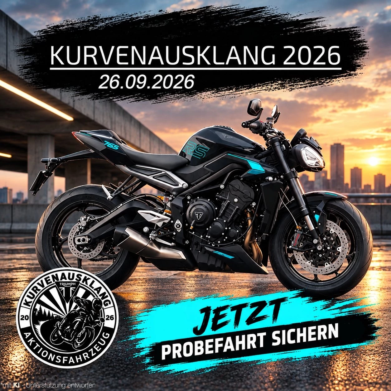 Vorschaubild für Post - Am Samstag ist es soweit und unser Triumph Kurvenausklang und unser Herbstfest finden statt! 🥳
Pack deine Freunde ein und komm vorbei. Neben dem Kurvenausklang erwartet dich von 10 bis 17 Uhr ein abwechslungsreicher Tag rund ums Motorrad. Freu dich auf leckeres Essen, Probefahrten, spannende Aktionen und jede Menge Unterhaltung für Groß und Klein. 🏍 Jetzt Probefahrt-Platz sichern!✨