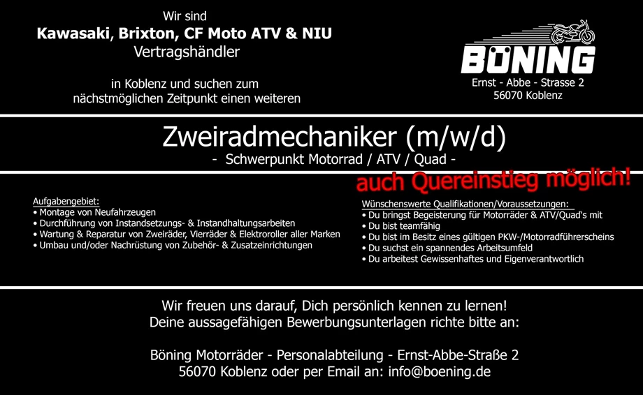 Zweiradmechaniker - Schwerpunkt Motorrad/ATV Bild 1: Zweiradmechaniker - Schwerpunkt Motorrad/ATV