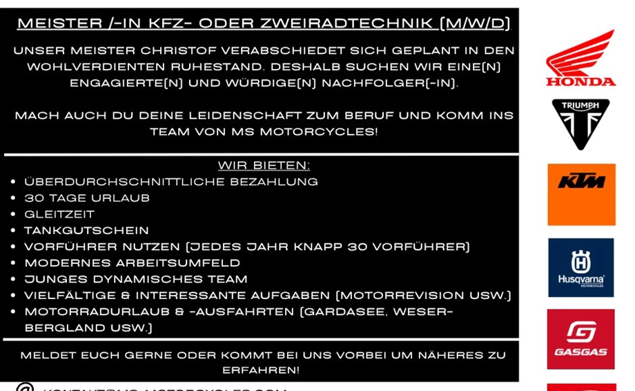 MEISTER/-IN KFZ- oder ZWEIRADTECHNIK (M/W/D) Bild 1: MEISTER/-IN KFZ- oder ZWEIRADTECHNIK (M/W/D)