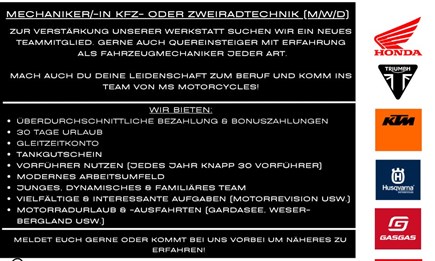 Mechaniker/-in KFZ- oder Zweiradtechnik (M/W/D)