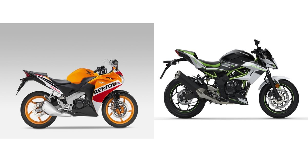 Motorrad Vergleich Honda CBR 125 R 2015 vs. Kawasaki Z125 2020