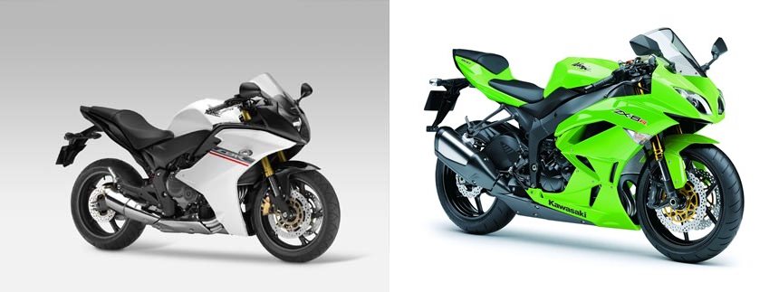 Honda CBR 600 F 2012 vs Kawasaki Ninja ZX-6R 2014