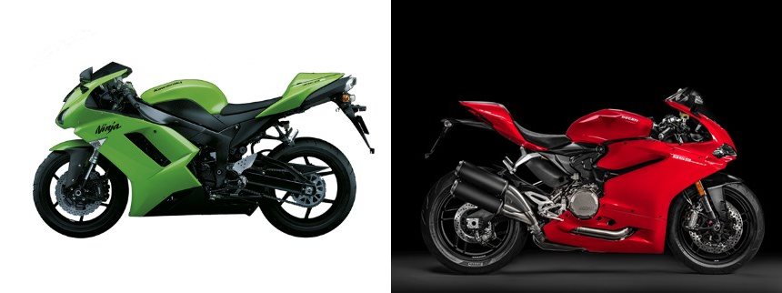 Kawasaki Ninja ZX-6R 2008 vs Ducati 959 Panigale 2017