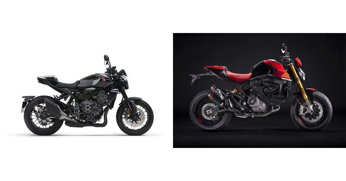 Motorrad Vergleich Honda CB1000R Black Edition 2022 Vs. Ducati Monster ...