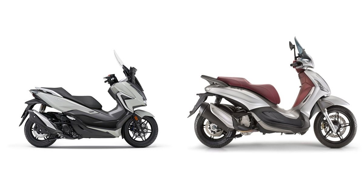 Motorrad Vergleich Honda Forza 350 2021 vs. Piaggio Beverly 350ie Sport  Touring 2016