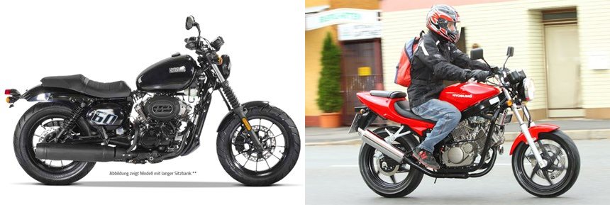 Motorrad Vergleich Hyosung Gv S Aquila Vs Hyosung Gt Naked