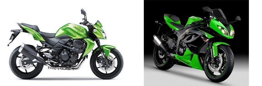 Kawasaki Z 750 2013 vs Kawasaki Ninja ZX-6R 2012