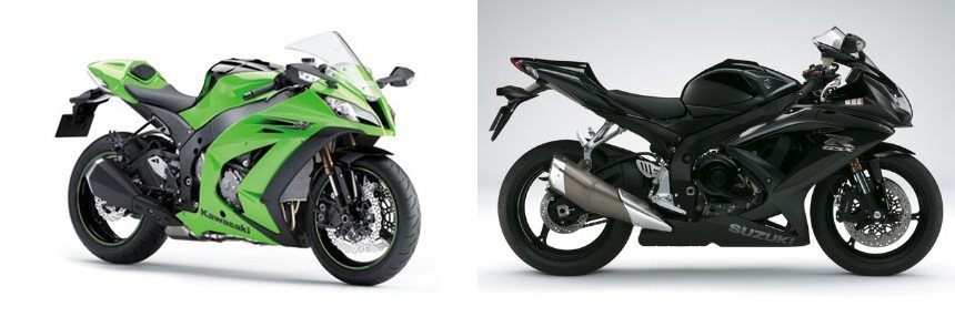 Kawasaki Ninja ZX-10R 2011 vs Suzuki GSX-R 600 2008