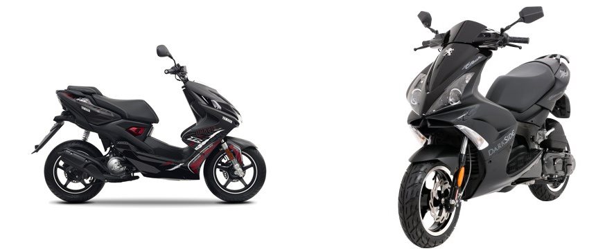 Motorrad Vergleich Yamaha Aerox Naked Vs Peugeot Jet Force Darkside