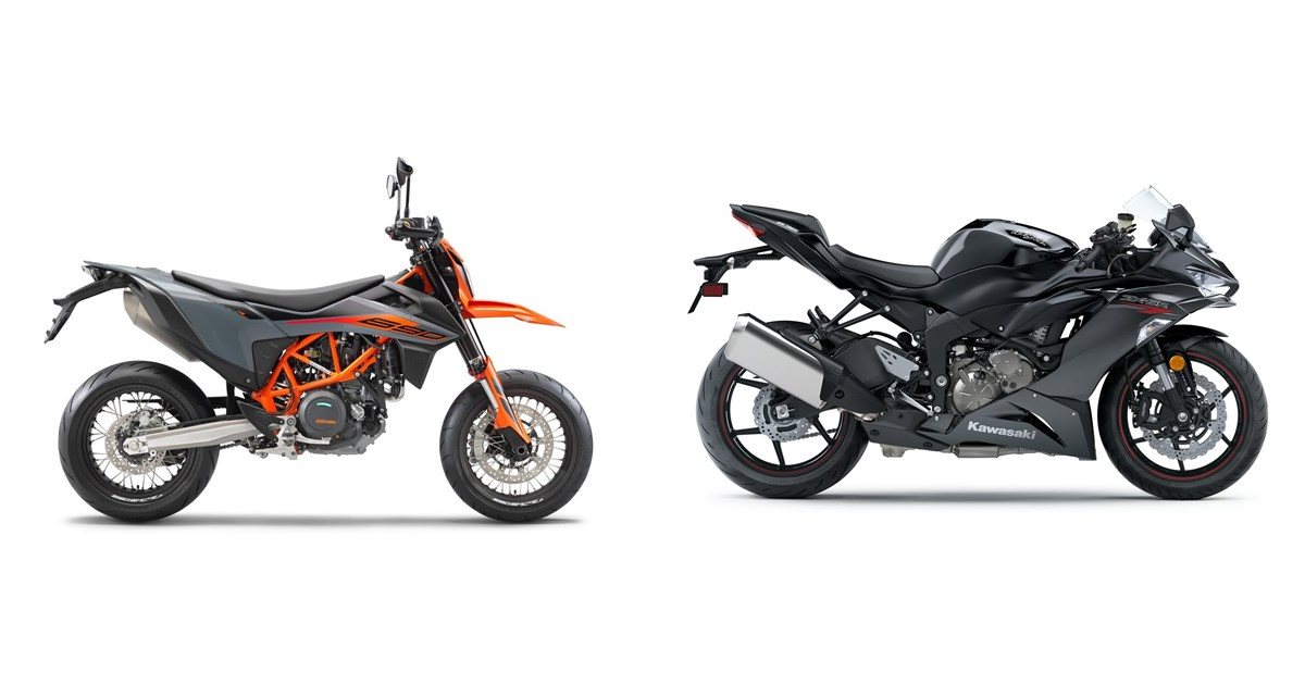 KTM 690 SMC R 2021 vs Kawasaki Ninja ZX-6R 2020