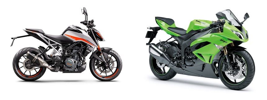 KTM 390 Duke 2022 vs Kawasaki Ninja ZX-6R 2009