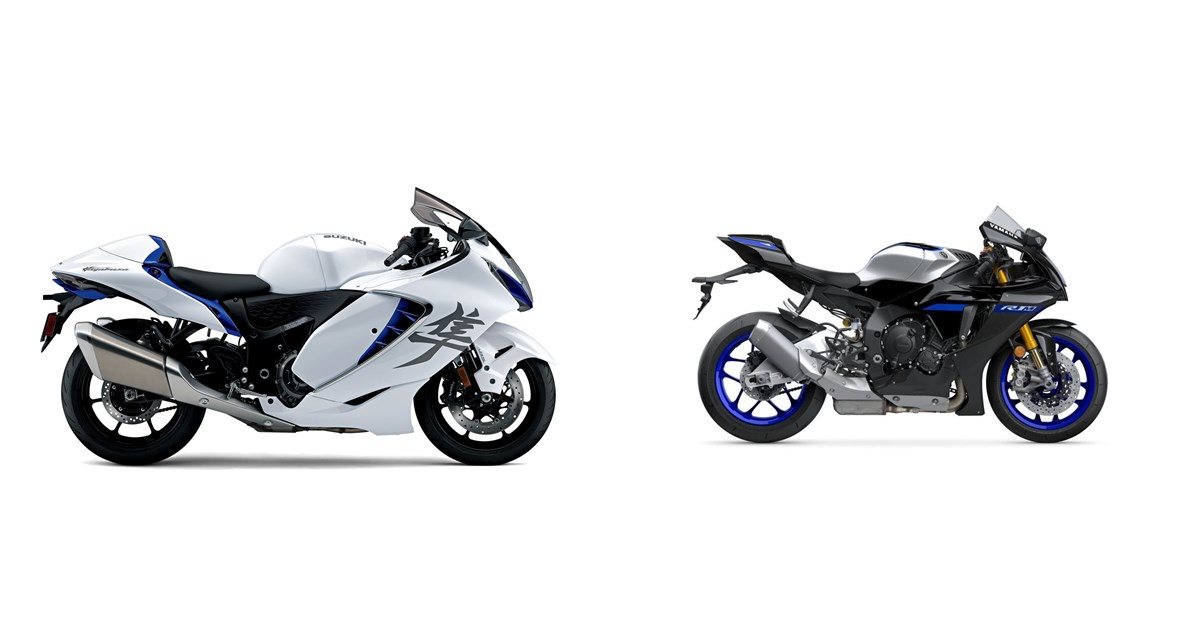Motorrad Vergleich Suzuki Hayabusa 2023 vs. Yamaha R1M 2023