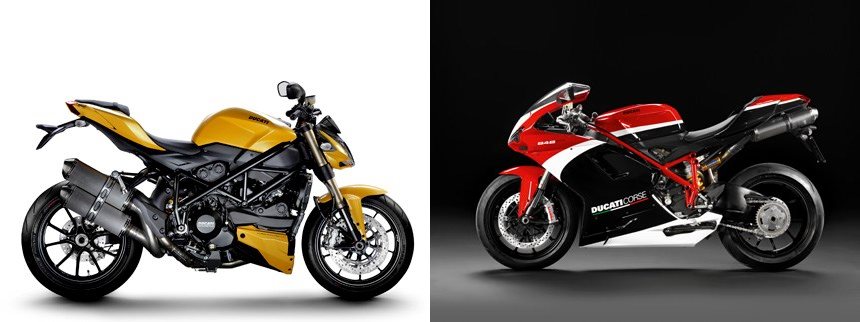 Ducati Streetfighter 848 2012 vs Ducati 848 EVO 2012