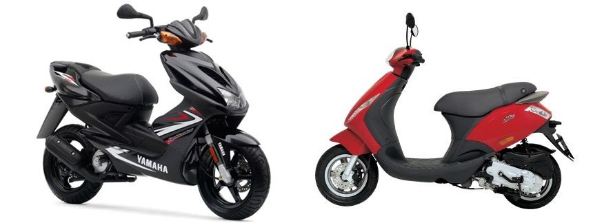 Motorrad Vergleich Yamaha Aerox R 2009 Vs Piaggio Zip 50 2t 2009