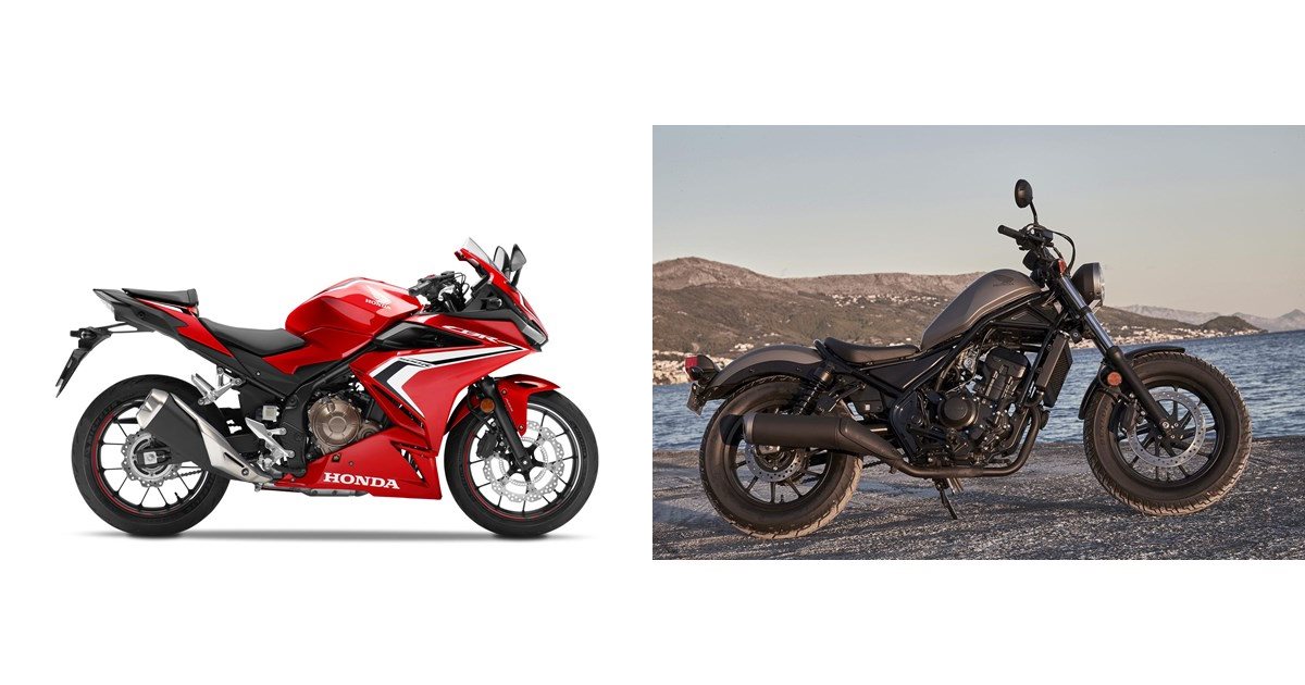 Motorrad Vergleich Honda CBR500R 2019 vs. Honda CMX500 Rebel 2019