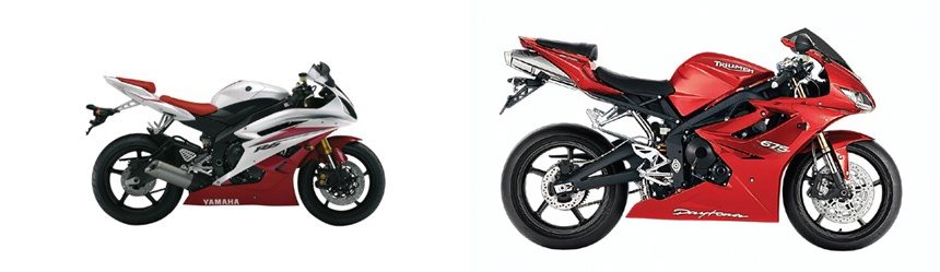 Motorrad Vergleich Yamaha YZF-R6 2007 vs. Triumph Daytona 675 2011