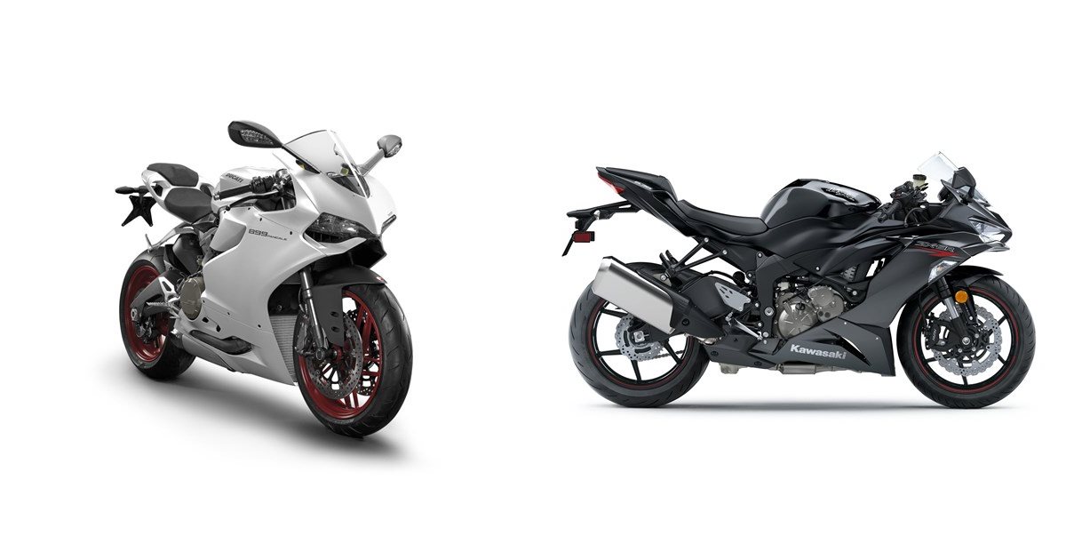 Ducati 899 Panigale 2015 vs Kawasaki Ninja ZX-6R 2020