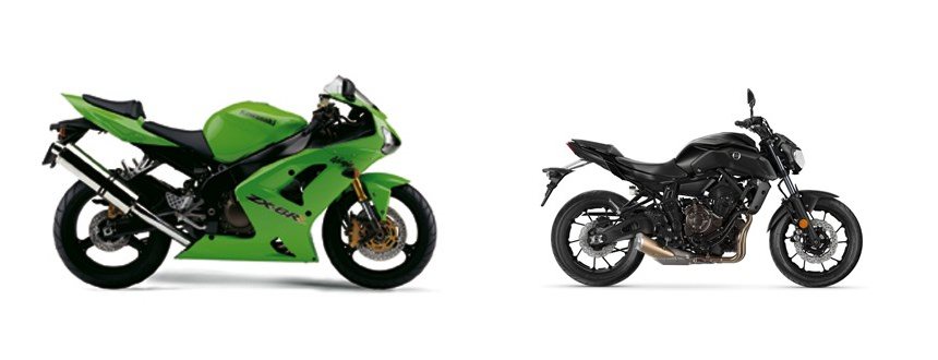 Kawasaki Ninja ZX-6R 2005 vs Yamaha MT-07 2020