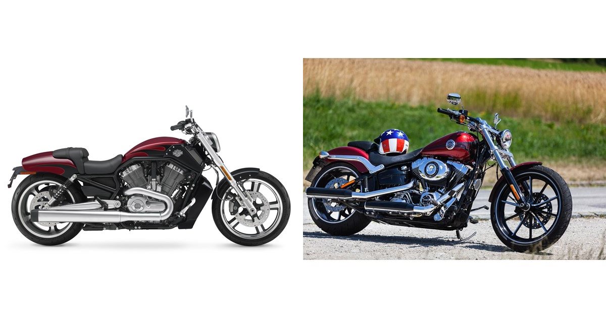 Motorrad Vergleich HarleyDavidson VRod Muscle VRSCF 2017 vs. HarleyDavidson Softail Breakout