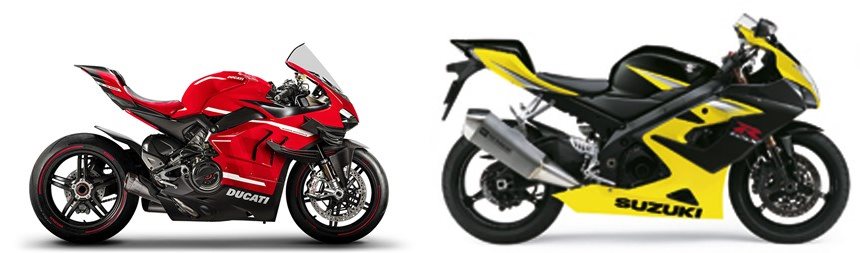 Motorrad Vergleich Ducati Panigale V4 Superleggera 2023 vs. Suzuki GSX-R  1000 2005