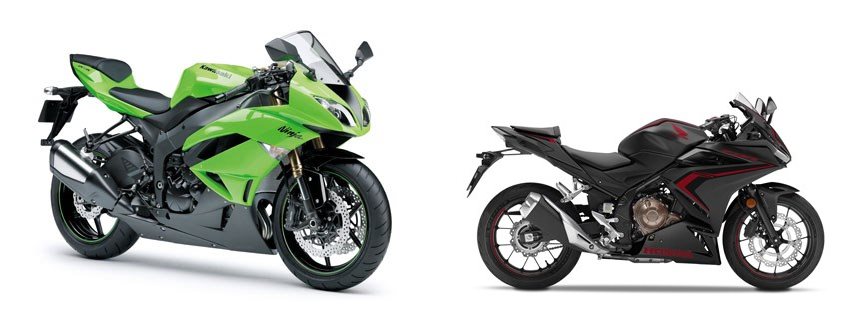CBR Kawasaki Ninja ZX-6R 2009 vs Honda CBR500R 2021