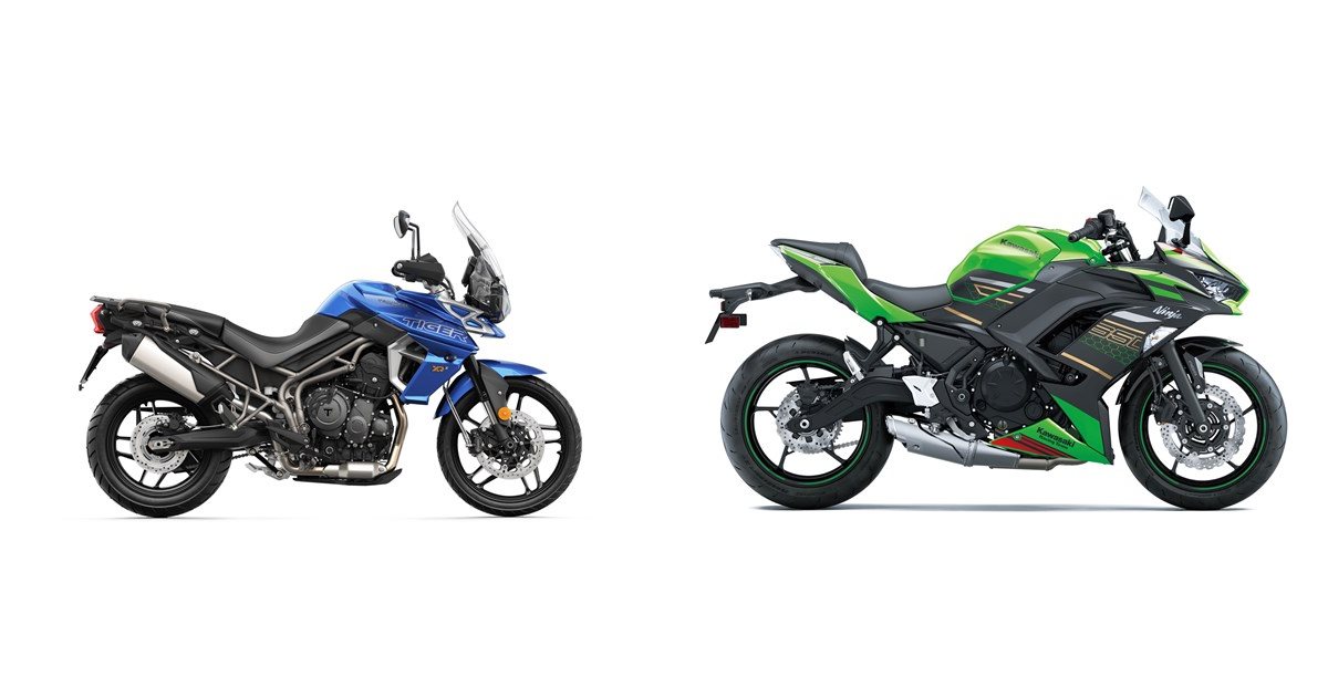 Triumph Tiger 800 XRx Low 2019 vs Kawasaki Ninja 650 2020