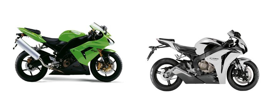 Kawasaki Ninja ZX-10R 2005 vs Honda CBR1000RR Fireblade 2008