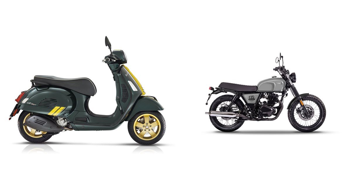 Motorrad Vergleich Vespa Gts 125 Super Racing Sixties 2021 Vs Brixton