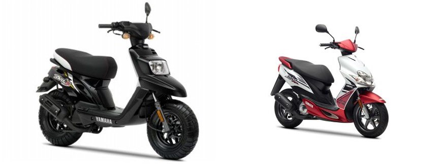 Motorrad Vergleich Yamaha BWs 50 2010 vs. Yamaha Jog-RR 2012