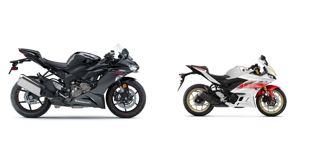 Kawasaki Ninja ZX-6R 2020 vs Yamaha R3 World GP 60th Anniversary 2021