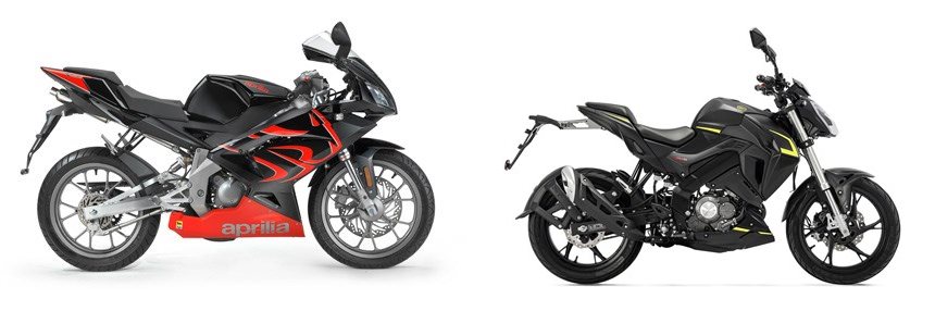 Motorrad Vergleich Aprilia RS 50 2009 vs. Keeway RKF 125 2022