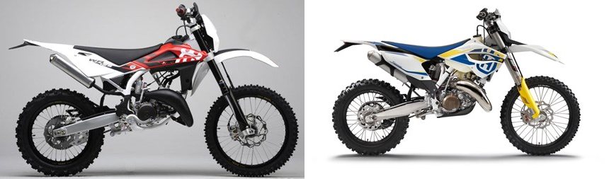 Motorrad Vergleich Husqvarna WR 125 2009 vs. Husqvarna TE 125 2014