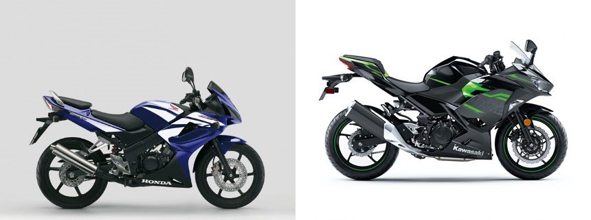 Motorrad Vergleich Honda CBR 125 R 2007 vs. Kawasaki Ninja