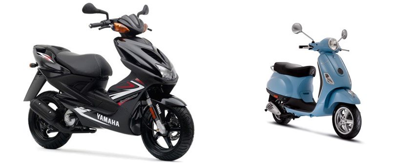 Motorrad Vergleich Yamaha Aerox R 2009 Vs Vespa Lx 50 2t 2012