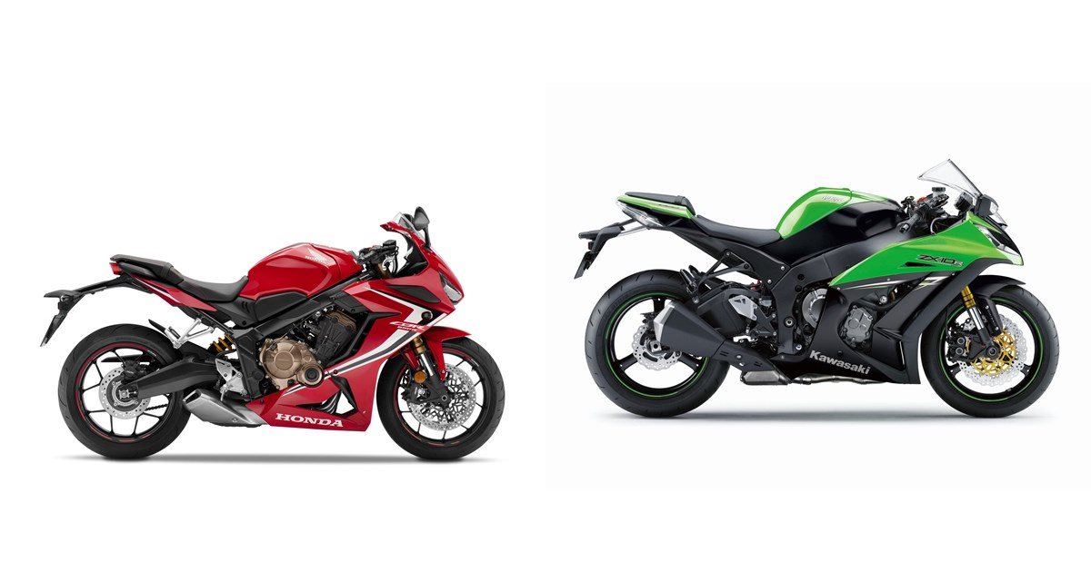 Motorrad Vergleich Honda CBR650R 2019 vs. Kawasaki Ninja ZX10R 2015