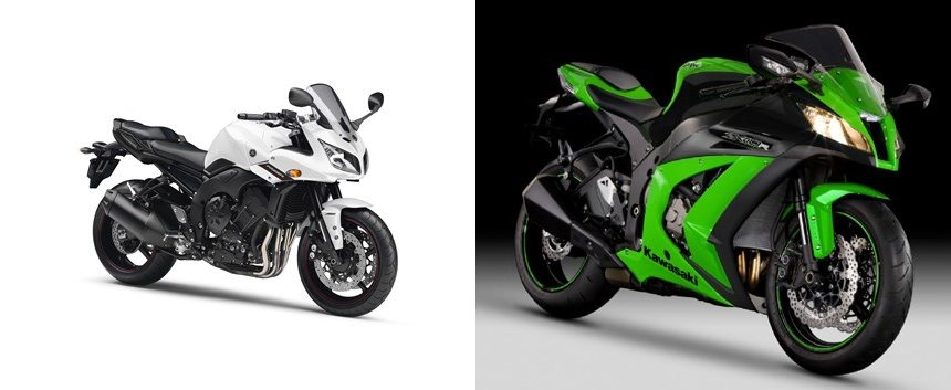 Yamaha FZ1 Fazer 2013 vs Kawasaki Ninja ZX-10R 2012