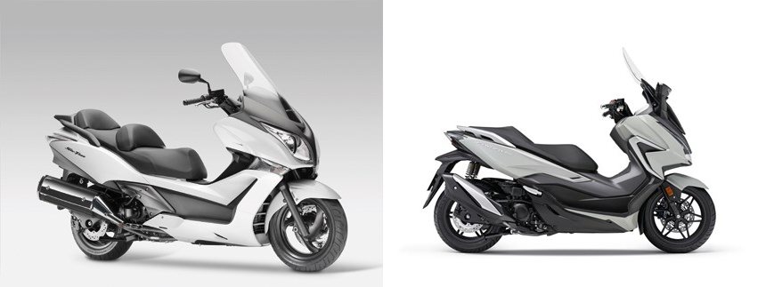 Motorrad Vergleich Honda SW-T 400 2011 vs. Honda Forza 350 2021