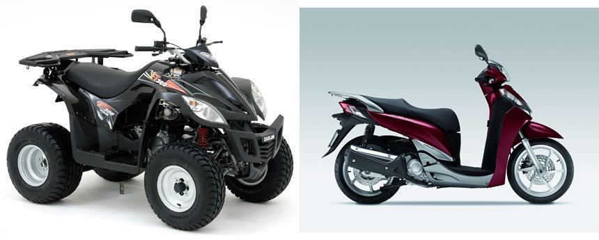 Motorrad Vergleich Daelim ET 300 2009 vs. Honda SH300i 2020