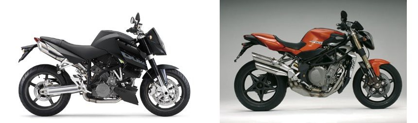 Motorrad Vergleich KTM 990 Super Duke 2005 vs. MV Agusta Brutale 910 R 2007