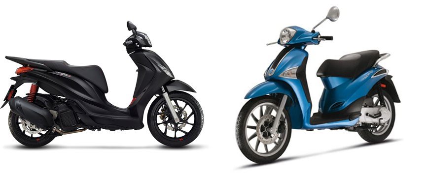 Motorrad Vergleich Piaggio Medley 125 S 2021 Vs Piaggio Liberty 50 2t 2010