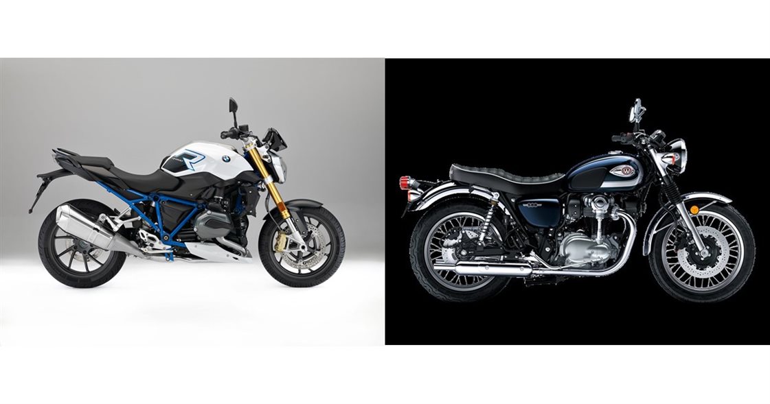 Motorrad Vergleich BMW R 1200 R 2017 vs. Kawasaki W 800 2021